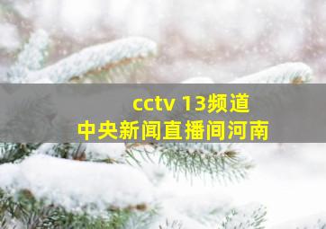 cctv 13频道中央新闻直播间河南